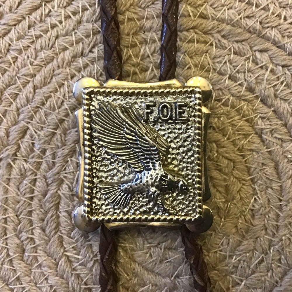 Vintage Fraternal Order of Eagles bolo tie